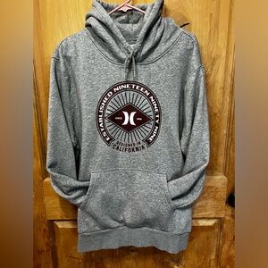 Hurley Gray Hoodie with Maroon Logo